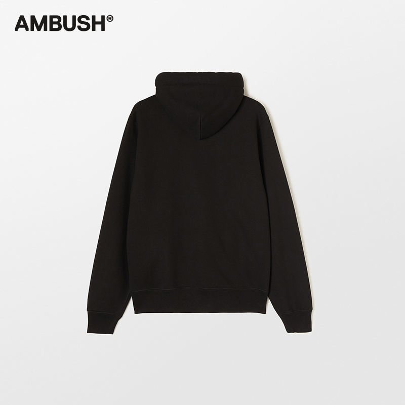 【反季闪促】AMBUSH经典款男女同款黑色脏辫抽绳舒适连帽卫衣