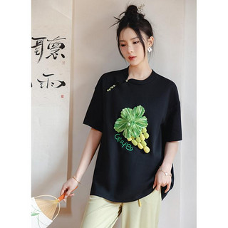 JK&JS 潮T恤2023夏季短袖设计感小众女改良中式盘扣上衣