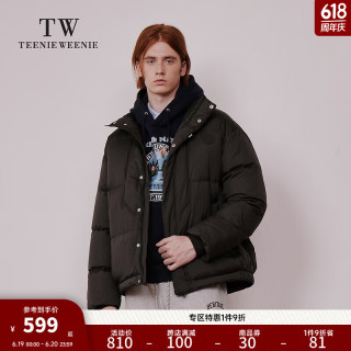 TEENIE WEENIE 小熊男装羽绒服冬季时尚休闲宽松羽绒服潮外套情侣同款 黑色 L (175)