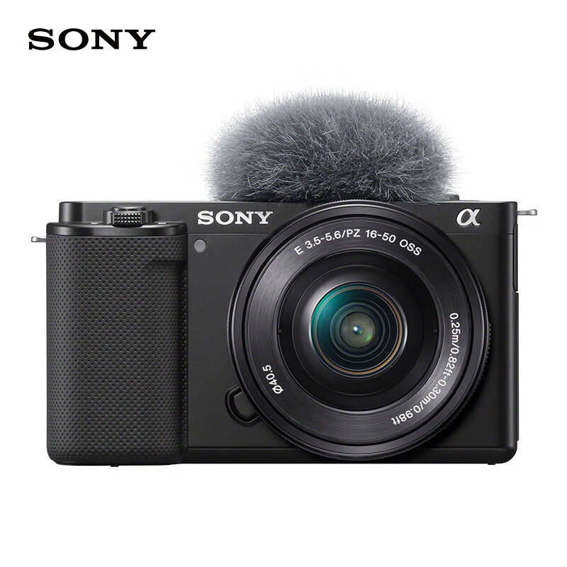 索尼（SONY）ZV-E10L 半画幅微单相机 标准镜头 扫街补光套装  黑色