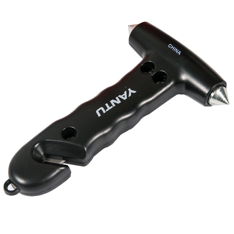 沿途 汽车锤 多功能救生锤车载逃生锤 车用破窗器玻璃锤 消防锤应急汽车求生锤子 双锥锤尖黑色