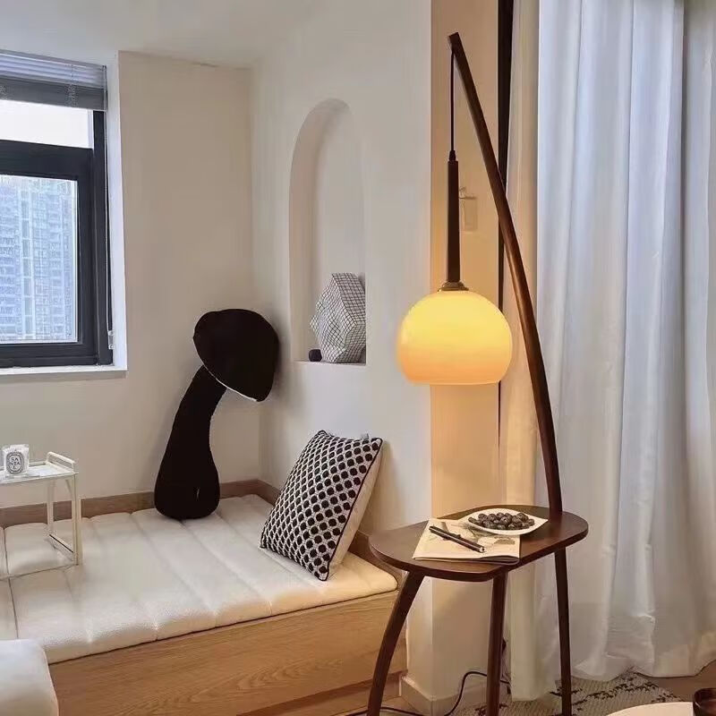 亮帮手落地灯客厅卧室简约圆球月球灯带桌茶几置物复古民宿钓鱼灯 无极带摇控