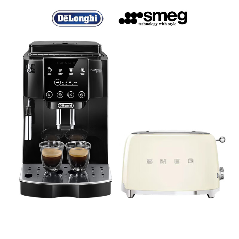 德龙（Delonghi）ET系列  ECAM 220.21.B 全自动咖啡机&SMEG面包机 奶白色套装 咖啡机&面包机