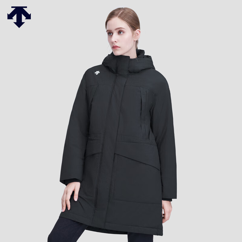 DESCENTE迪桑特 防风防泼水女子长款棉服运动外套