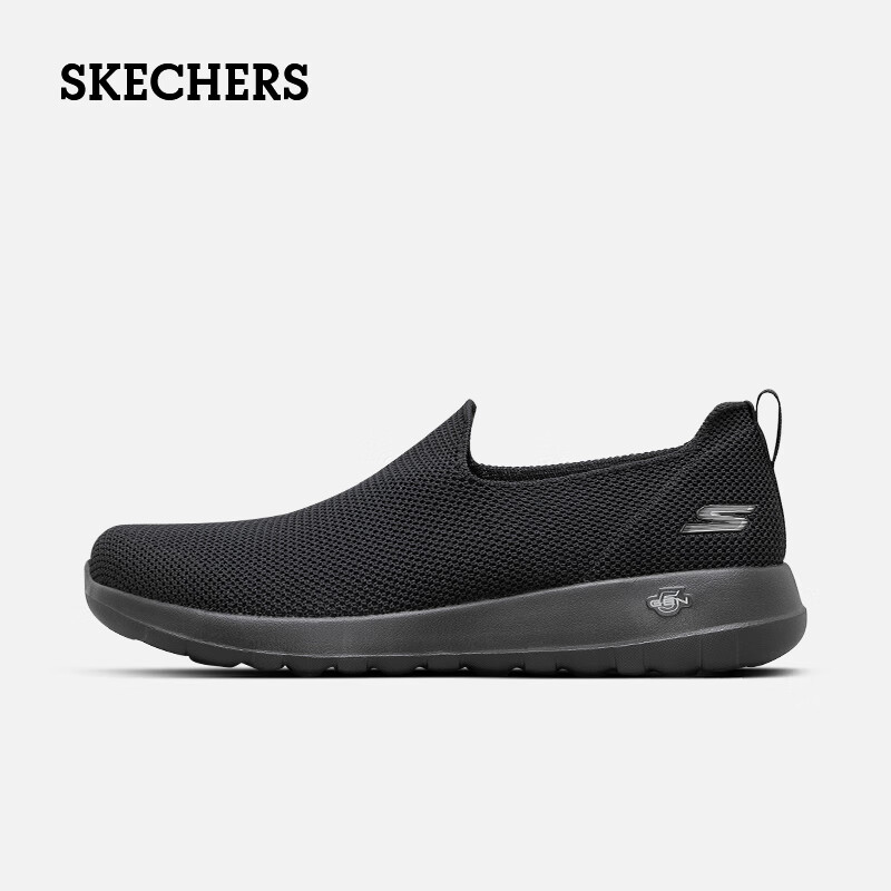 斯凯奇（Skechers）夏季透气网面休闲鞋套脚轻便缓震健步鞋轻质软底耐磨一脚蹬懒人鞋 BBK全黑色 41