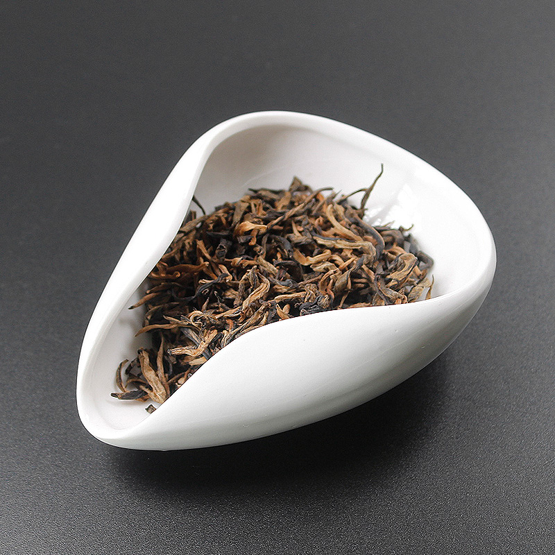 茶荷白瓷赏茶禅意陶瓷茶则茶道配件茶具茶碟复古茶勺套装投茶器