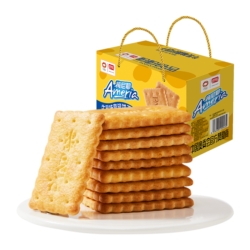 盼盼梅尼耶高钙牛乳饼干营养早餐代餐零食手指饼干礼盒800g*1箱