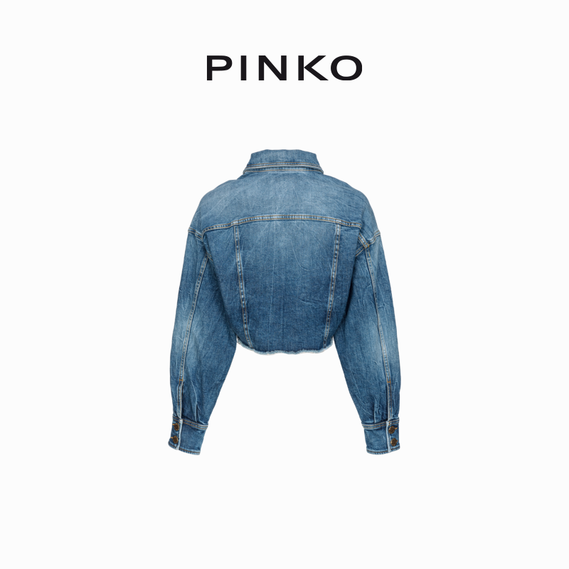 【季末精选】PINKO 2024春夏渐变短款牛仔外套102944A1LQ