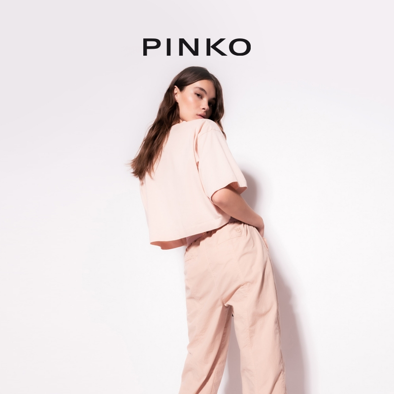 【年中特惠】PINKO 心形印花短款宽松上衣T恤100737A0OO