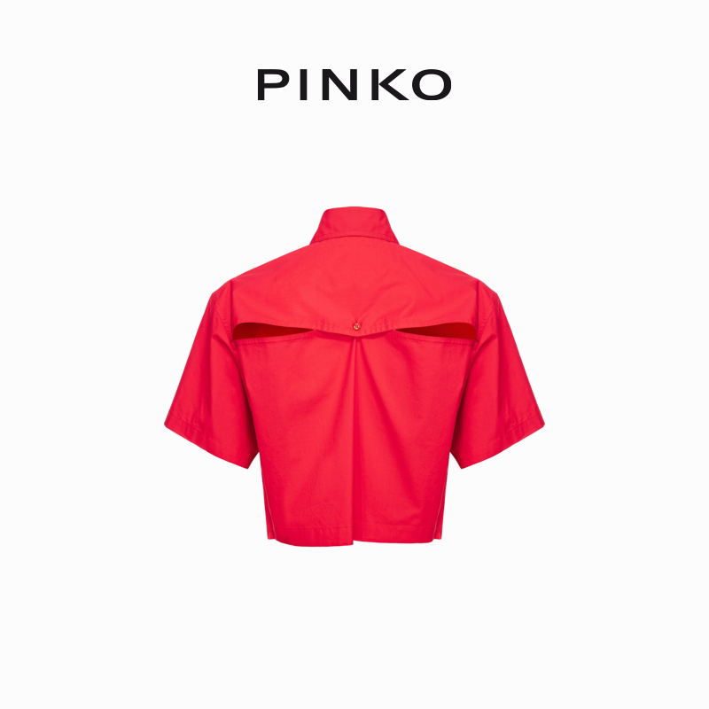 【季末精选】PINKO 2024春夏带扣短袖衬衫103118A19U