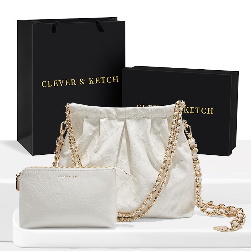 CLEVER&KETCH 流浪托特包 米白色 女士单肩包