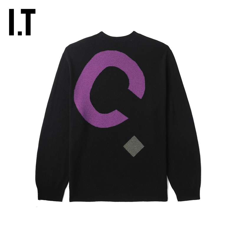 IT A.P.C.男装圆领针织衫时尚质感logo装饰宽松羊毛衫VB222ML