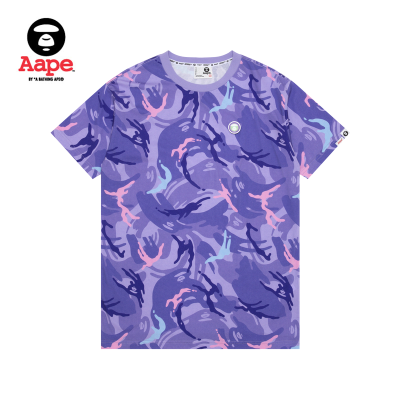 Aape女装春夏迷彩猿颜徽章字母小兔印花长款T恤1323XXK