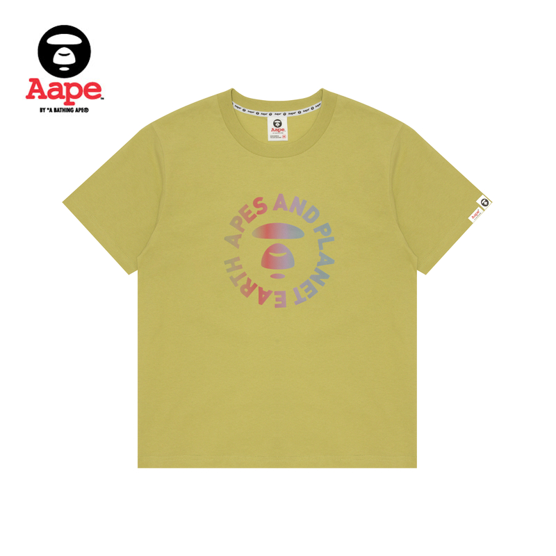 Aape女装春夏渐变猿颜字母印花休闲简约短袖T恤1528XXM