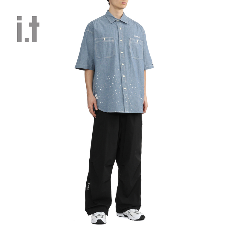 it Alpha Industries男装宽松短袖衬衫2024夏季个性街头1055L