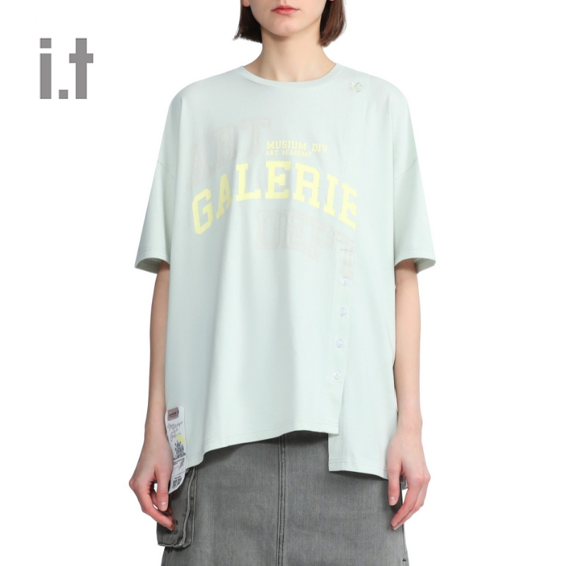 it MUSIUM DIV.女装短袖上衣春夏潮流不规则下摆20922XI