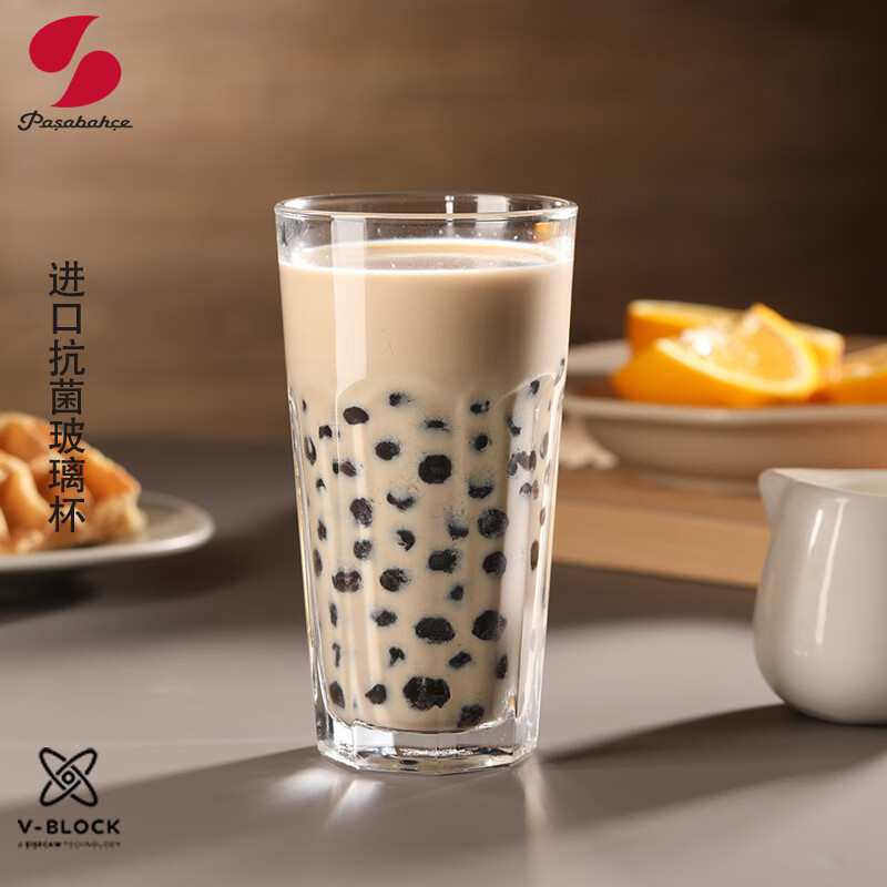 帕莎帕琦（Pasabahce）抗菌玻璃杯钢化耐热啤酒饮料白酒杯365毫升1只装52706 抗菌钢化杯 365ml 1只
