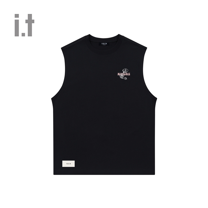 it 5cm/FIVE CM男女同款无袖圆领背心2024夏季青春潮流上衣