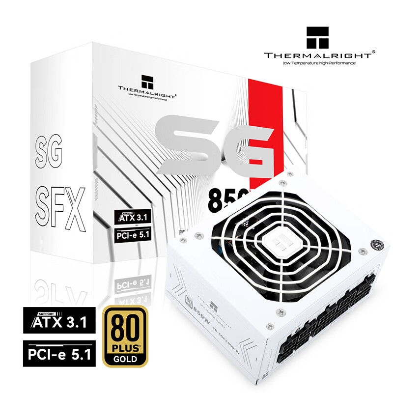 Thermalright(利民) 额定850W TR-SGFX850-W ATX3.1电源 金牌全模组 PCIE5.1全日系电解电容 SFX小尺寸电源