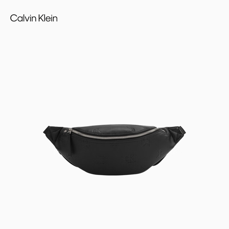 Calvin Klein Jeans24早秋男士ck字母压纹圆弧便携胸包腰包HH4106 UB1-太空黑 OS
