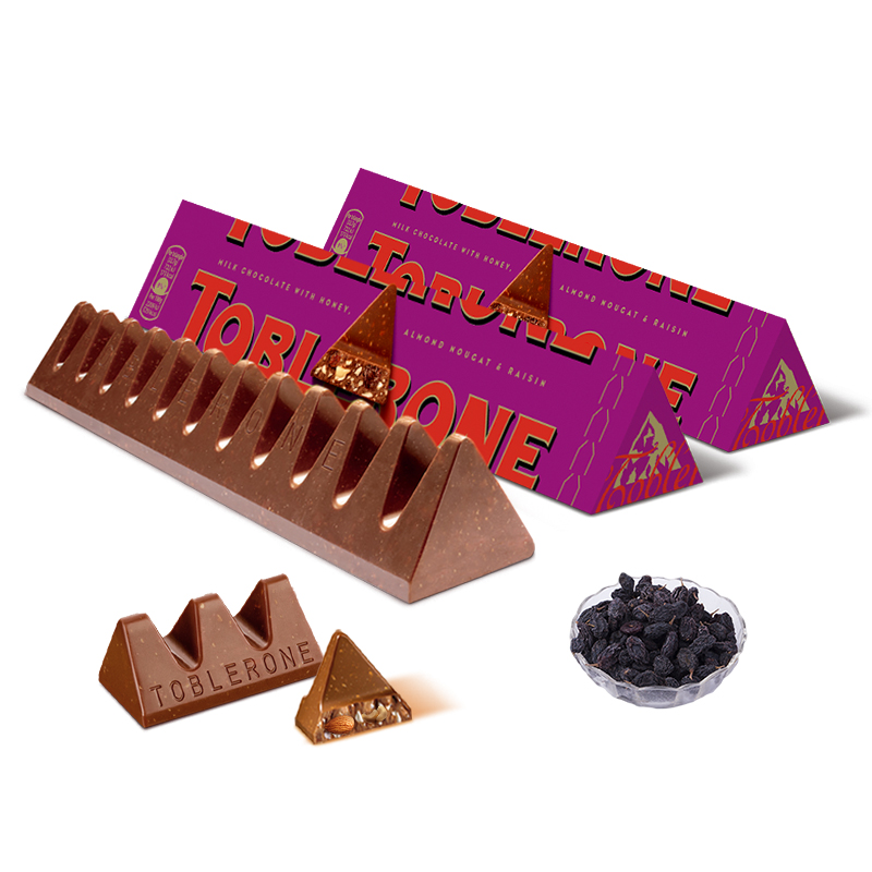 【山姆同款】瑞士三角牛奶巧克力含葡萄干100g*2条糖果喜糖