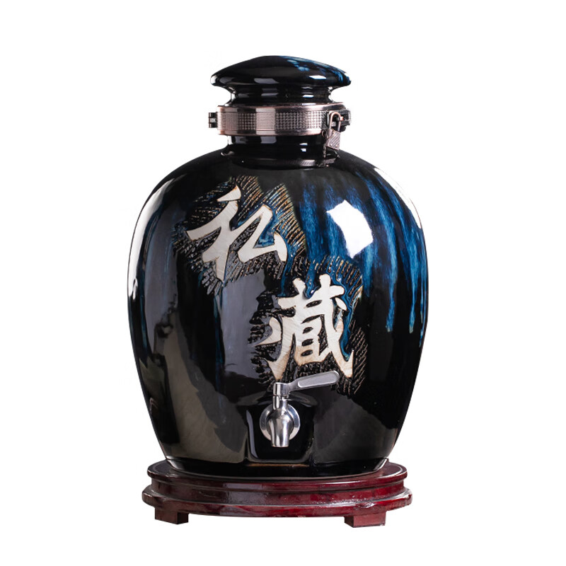 益美得 CC1672 酒坛景德镇陶瓷酿酒缸泡酒空瓶 20斤（304不锈钢龙头） 20斤（容水量） 带304不锈钢龙头