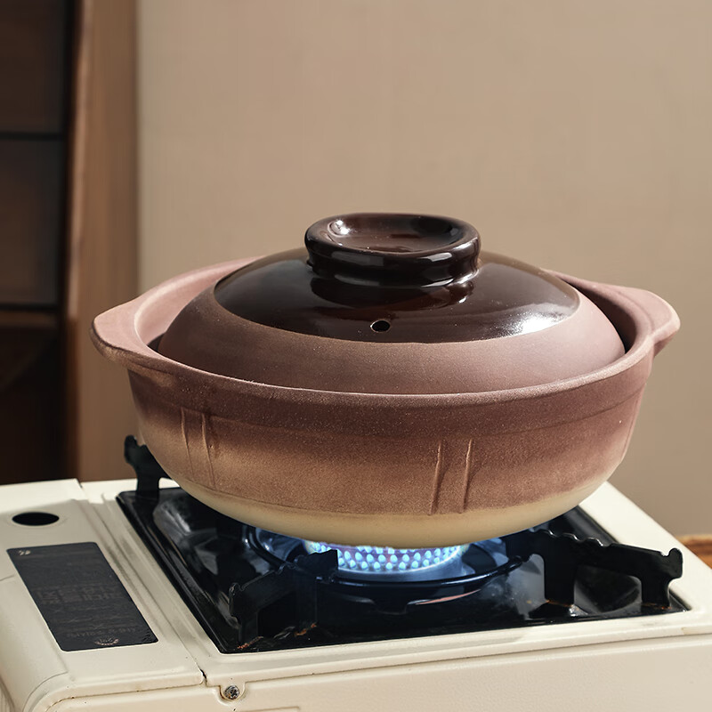 亿嘉广式宽口砂锅家用陶瓷炖锅煲汤1.45L耐高温煲仔饭沙锅牛杂煲