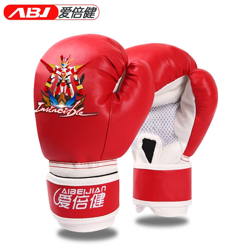 爱倍健（AIBEIJIAN） 爱倍健 拳击手套 专业散打搏击比赛拳击套 儿童跆拳道训练手套 红色经典款柔软舒适儿童款 6oz