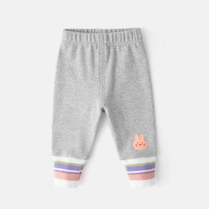 嘟嘟家婴儿打底裤女宝宝秋装女童外穿春秋裤子儿童洋气童装长裤vip 灰色 90cm