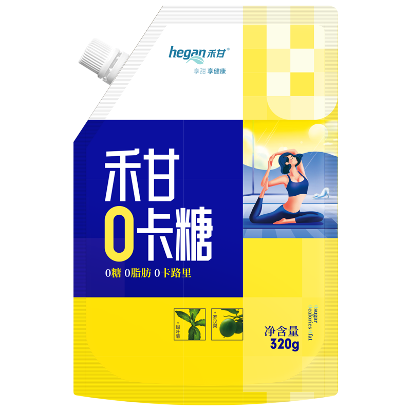 【一件】禾甘零卡糖代糖赤藓糖醇食品320g/袋无蔗糖0卡代白糖