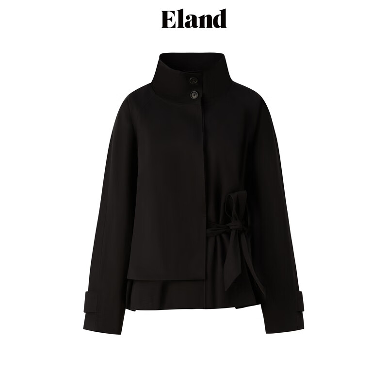 ELAND衣恋风衣外套女潮酷短款斗篷设计感女装24秋新款