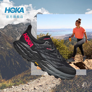 HOKA ONE ONE男女鞋夏季飞速羚羊5越野跑步鞋SPEEDGOAT5 GTX减震透气防水 黑色/黑色-女 37