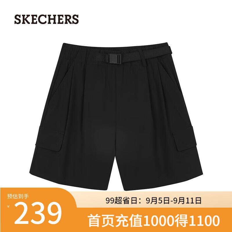 斯凯奇（kechers）短裤女夏季显瘦小个子热裤休闲运动裤L124W056