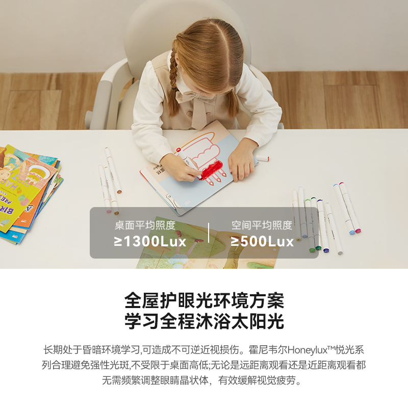 霍尼韦尔落地立式护眼灯学习儿童钢琴灯阅读灯书桌大路灯