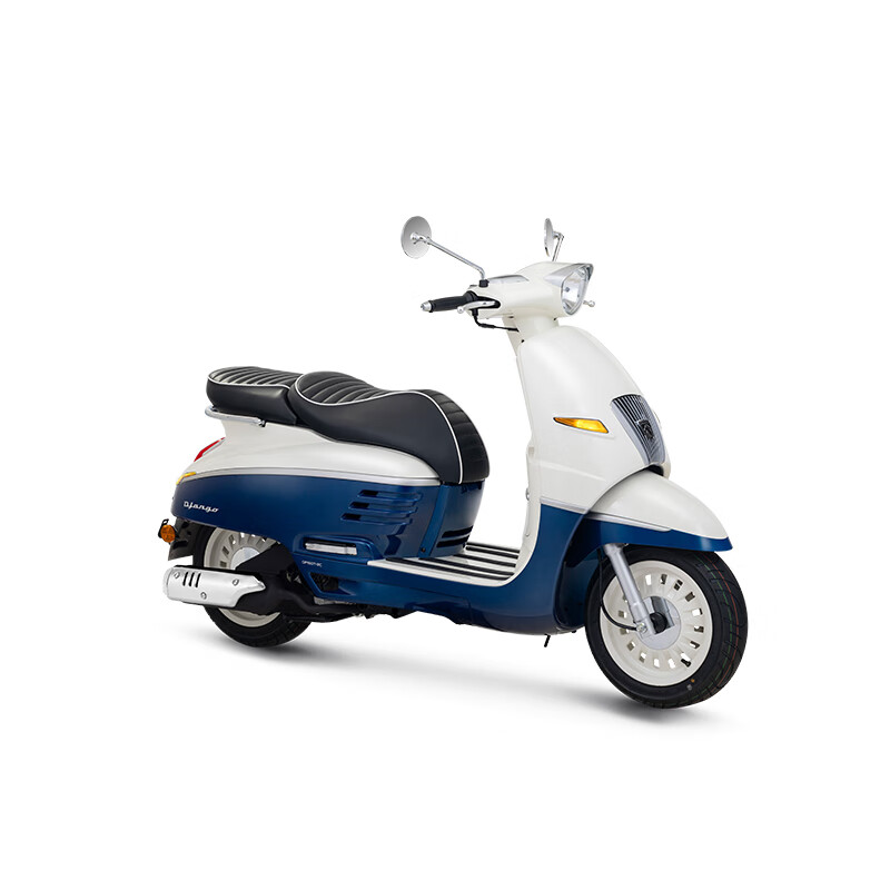 标致（PEUGEOT）DJANGO150cc SBC版国四电喷复古踏板摩托车 星月白/地中海蓝