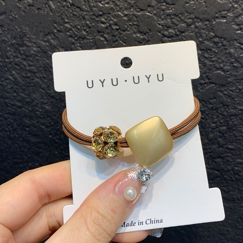 玖维娅头绳高级感橡皮筋扎头发绳皮套耐用高马尾发圈头饰品 JYFQ122方形