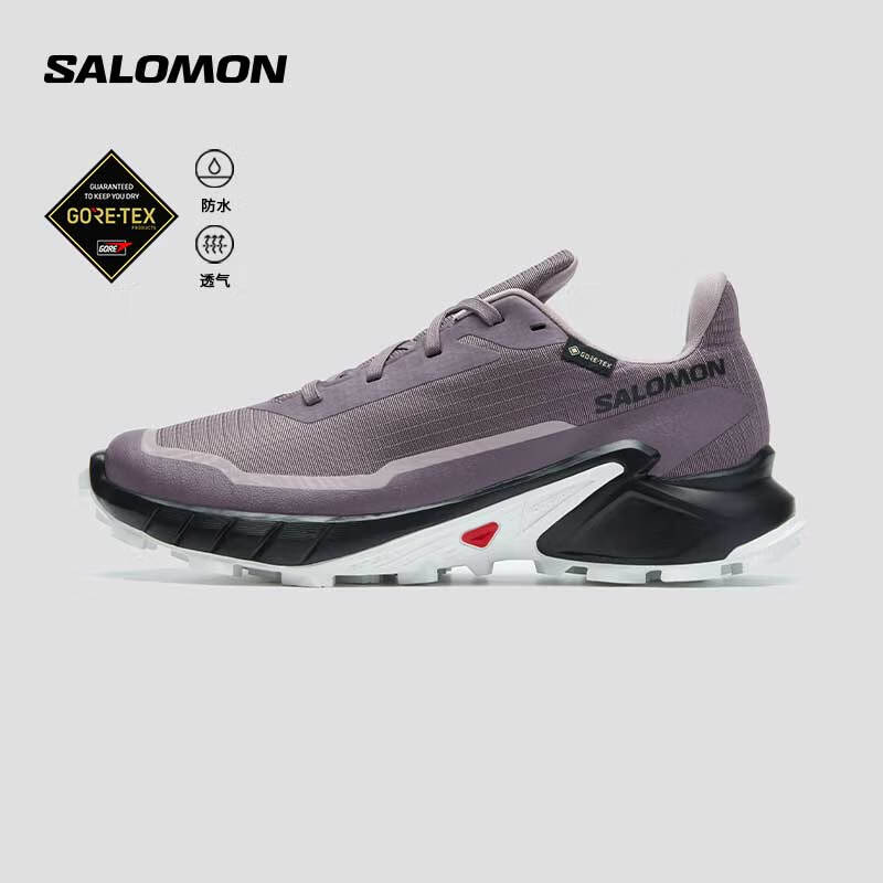 萨洛蒙（Salomon）女款 户外运动防水透气舒适大耳齿抓地越野跑鞋 ALPHACROSS 5 GTX 月球紫 473110 3.5 (36)