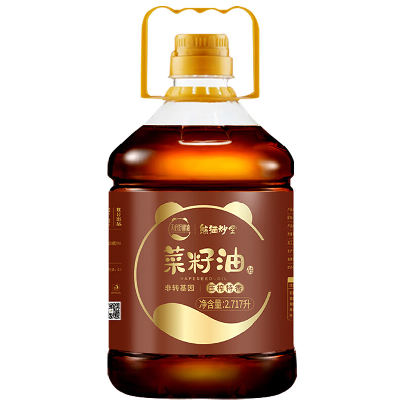 熊猫炒堂天府好粮油 压榨特香菜籽油2.717L（5斤装） 食用油  物理压榨