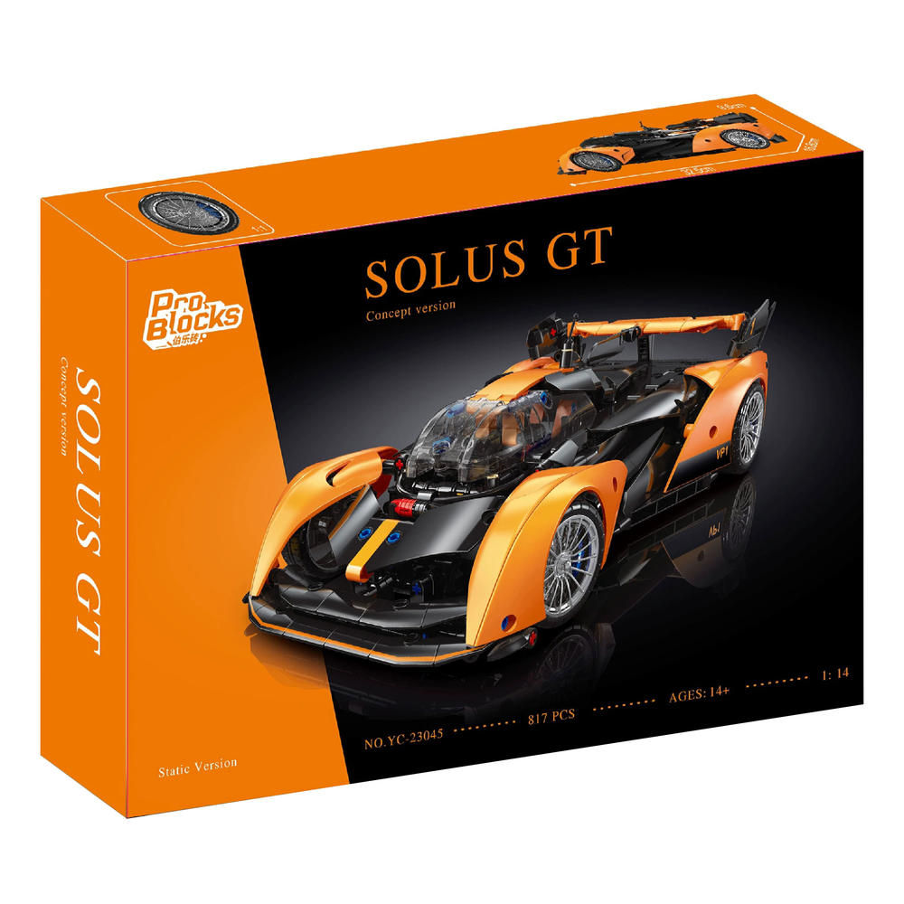 HAPPY BUILD 悦创积木 伯乐砖Pro Blocks系列 YC-23045 迈凯伦SolusGT跑车
