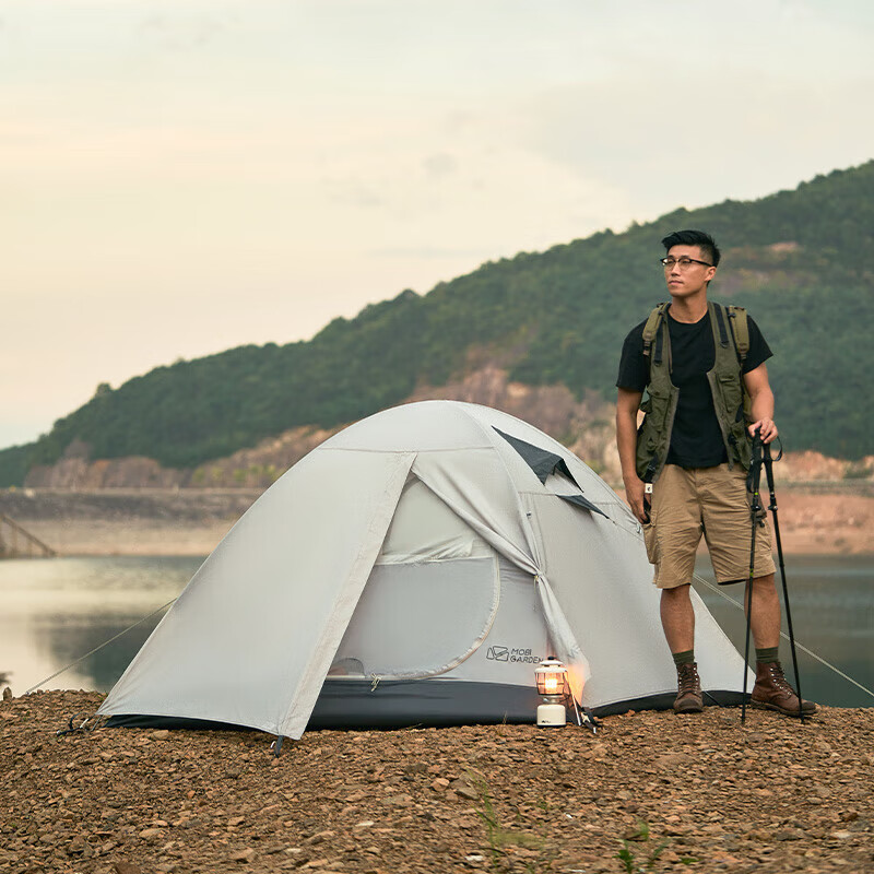牧高笛（MOBIGARDEN）帐篷冷山系列户外野营露营帐篷冷山2冷山3冷山4 冷山2雾白A双人帐篷(三季款）
