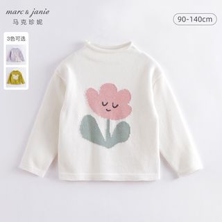 马克珍妮 marc & janie冬装 女童半高领提花套头毛衣 儿童针织衫221381