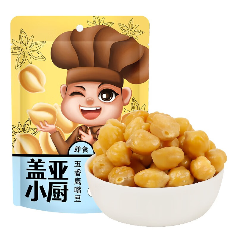 盖亚农场（Gaia Farm） 鹰嘴豆开袋即食熟 五香味原味低脂零食饱腹代餐杂粮沙拉伴侣 五香味鹰嘴豆50g*6