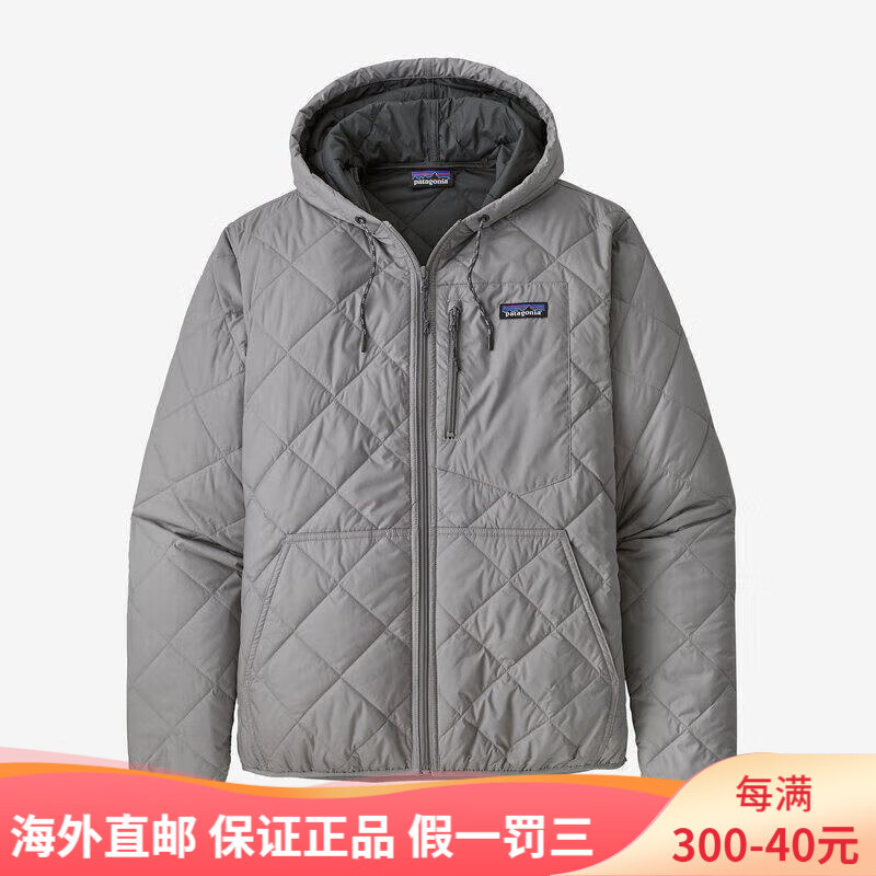 巴塔哥尼亚（Patagonia）Diamond Quilted 防寒保暖透气舒适 连帽男士外套棉服 SaltGrey(SGRY) L