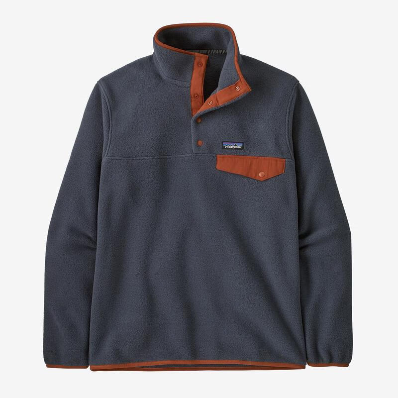 巴塔哥尼亚（Patagonia）男士经典轻质保暖抓绒衣 Lightweight Synchilla 速干套头衫 Smolder Blue w/Burnished  3XL