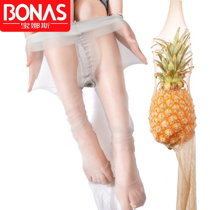 宝娜斯（BONAS）丝袜女性感连裤袜女包芯丝超薄光腿职业女打底袜防勾黑丝  3双