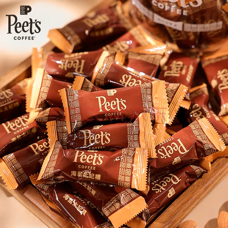 皮爷咖啡PeetsPeet's COFFEE海盐太妃糖法式杏仁果仁焦糖独立包装罐装105g*3罐
