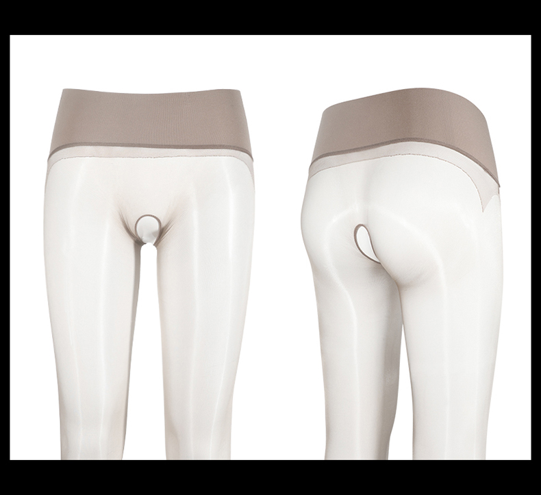 珞樱极光系列 油亮360无缝裆性感丝袜高密丝滑油光开裆连裤袜超薄