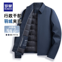 ROMON 羅蒙 2024冬季新款休閑商務百搭加厚行政中年外套 藏青色 195(建議200-220斤)