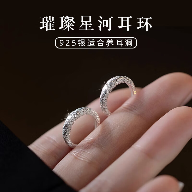 DAISY DREAM磨砂素圈耳环高级感耳钉女小众养耳洞耳圈2024年新款耳饰 【单只】12mm磨砂耳圈