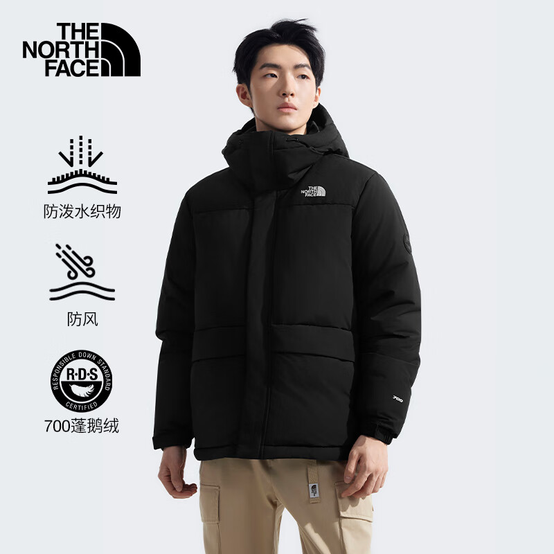 The North Face北面羽绒服男户外700蓬鹅绒高蓬保暖外套81SF 黑色/JK3 XL